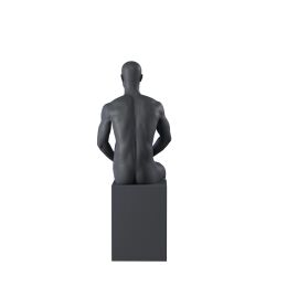 Top-Sports M332 Herren-Schaufensterfigur sitzend, Sport, inkl. Standplatte mit Wadendorn, Graphitgrau RAL 7024