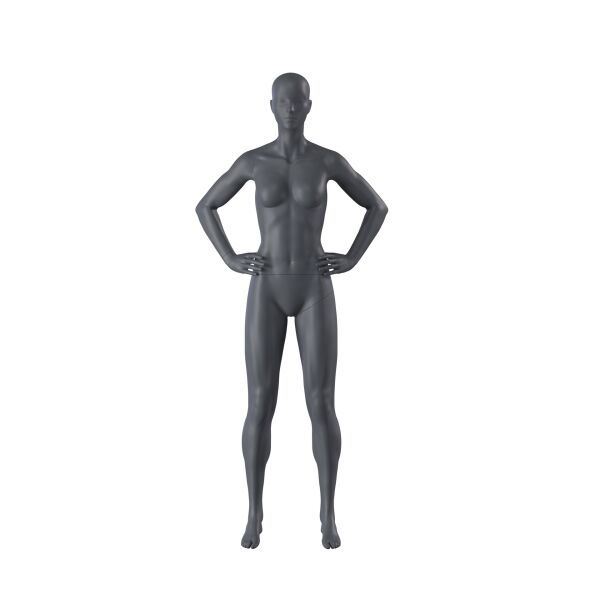 Top-Sports F013 Damen-Schaufensterfigur, Sport, inkl. Standplatte mit Wadendorn, Graphitgrau RAL 7024
