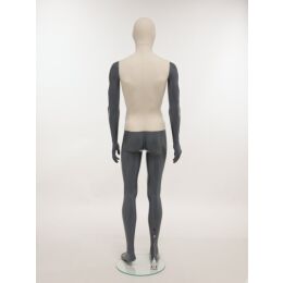 SMART Herren-Schaufensterfigur, Stoffüberzug, mit runder Glasbodenplatte und Wadendorn, SMH1-CLT