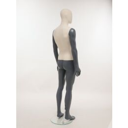 SMART Herren-Schaufensterfigur, Stoffüberzug, mit runder Glasbodenplatte und Wadendorn, SMH1-CLT