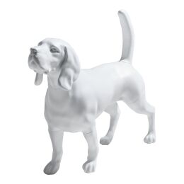 Deko-Hund Beagle BG1-W, stehend matt-weiß