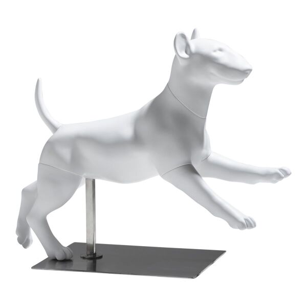 Dog-mannequin Bull Terrier G14-W, standing, matt-white, incl. metal base