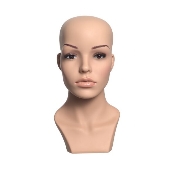 BASIC Damenkopf D8-FIR hautfarbig aus PE-Kunststoff mit Make-Up