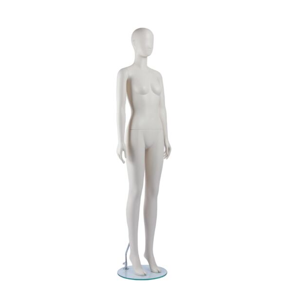 CALM Damen-Schaufensterfigur F51 Matt-Beige aus PE-Kunststoff  inkl. Glasbodenplatte und Wadendorn