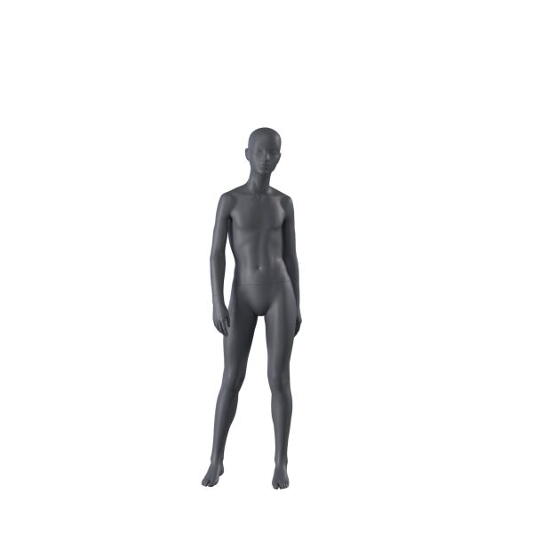 Top-Sports C607 Kinder-Sportfigur, Mädchen 12 Jahre, inkl. Standplatte mit Wadendorn, Graphitgrau RAL 7024