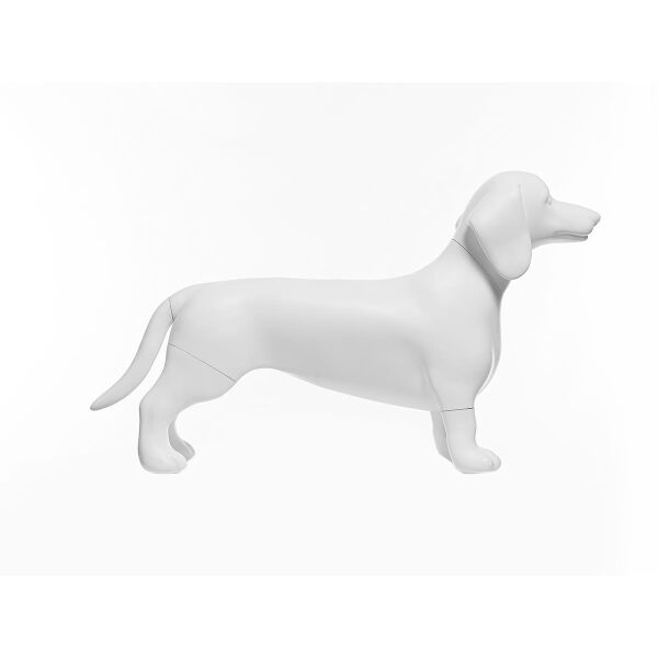 Deko-Hund Dackel LC-W, stehend matt-weiß