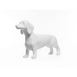 Deko-Hund Dackel LC-W, stehend matt-weiß