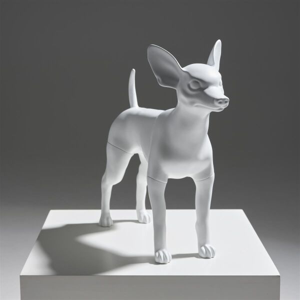 Deko-Hund Chihuahua JW-1, stehend matt-weiß