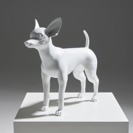 Deko-Hund Chihuahua JW-1, stehend matt-weiß