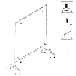 SMART Kleiderständer SMA01-120155_WH, 120xH155cm, weiss matt