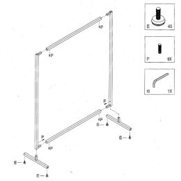 SMART Kleiderständer SMA01-120175_WH, 120xH175cm, Weiß
