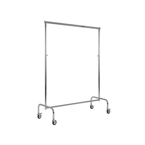 Rollständer Kleiderständer, verstellbar, mit Rollen Ø 8 cm und Bremsen, Chrom