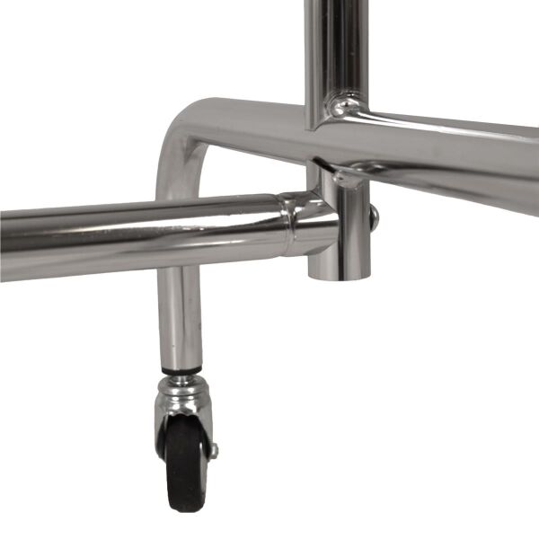 Rollständer Kleiderständer, verstellbar, mit Rollen Ø 8 cm und Bremsen, Chrom