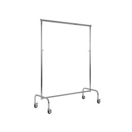 Rollständer Kleiderständer, verstellbar, mit Rollen Ø 8 cm und Bremsen, Chrom
