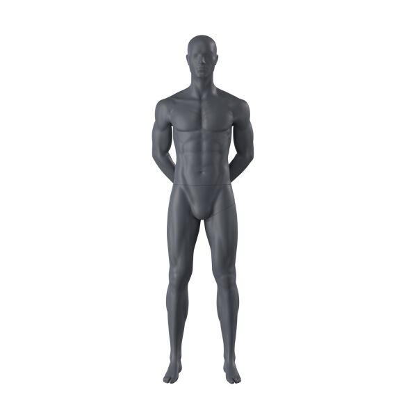 Miet-Herrenfigur TOP-SPORTS M310 Schaufensterfigur, iinkl. Standplatte mit Wadendorn, Graphitgrau RAL 7024