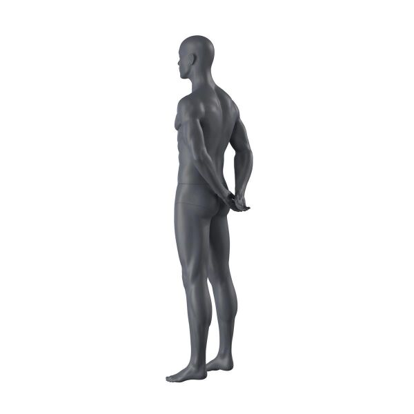 Miet-Herrenfigur TOP-SPORTS M310 Schaufensterfigur, iinkl. Standplatte mit Wadendorn, Graphitgrau RAL 7024