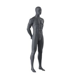 Miet-Herrenfigur TOP-SPORTS M310 Schaufensterfigur, iinkl. Standplatte mit Wadendorn, Graphitgrau RAL 7024
