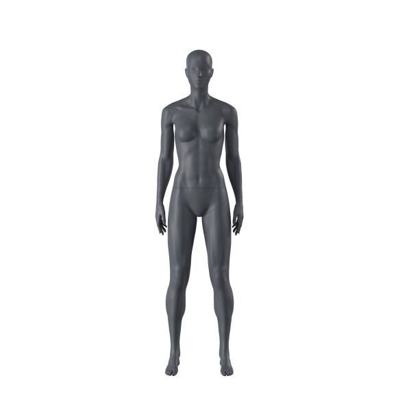 Miet-Damenfigur TOP-SPORTS F001 Schaufensterfigur, Sport, inkl. Standplatte mit Wadendorn, Graphitgrau RAL 7024