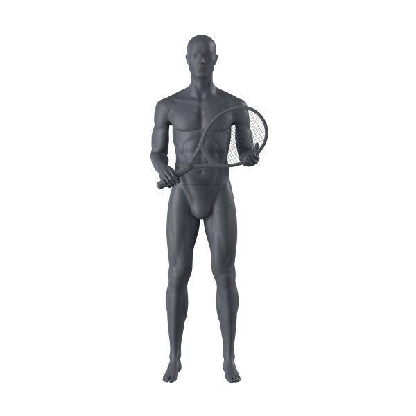 Top-Sports M311 Herren-Schaufensterfigur, Sport, inkl. Standplatte mit Wadendorn, Graphitgrau RAL 7024