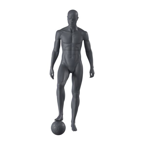 Top-Sports M320 Herren-Sportfigur, Fußball inkl. Standplatte mit Wadendorn, Graphitgrau RAL7024