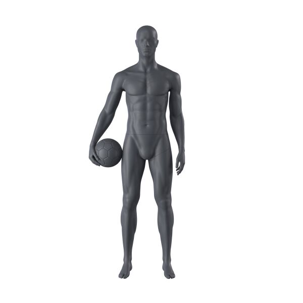 Top-Sports M309 Herren-Sportfigur, Fußball inkl. Standplatte mit Wadendorn, Graphitgrau RAL7024