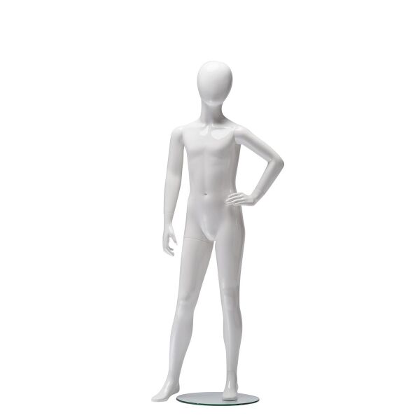 RINGO abstrakte Kinder-Schaufensterfigur mit Glasplatte, 10 Jahre, glänzend schwarz, 101967
