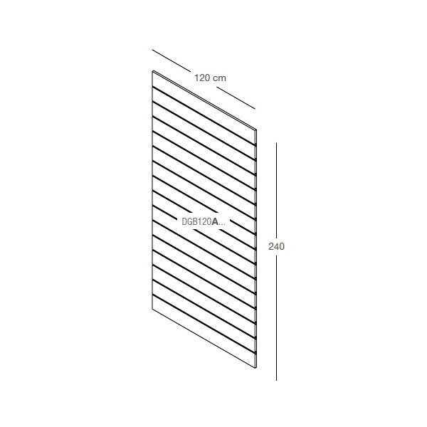 BELLO Lamellenwand 19 mm dick, Marmo Bianco, 120xH240 cm, ohne Profile