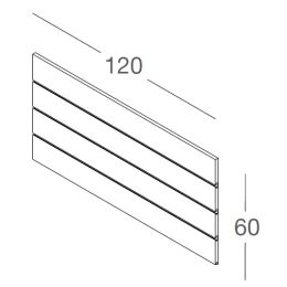 BELLO Lamellenwand 19 mm dick, Weiß, 120xH60 cm. ohne Profile