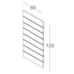 BELLO Lamellenwand 19 mm dick, Weiß, 60xH120 cm. ohne Profile