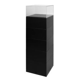 Miete EasyCubes Podest mit H20cm Vitrine, Schwarz