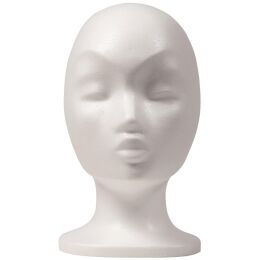 MONA Damen-Kopf aus Styropor, Weiß (VE 48 Stk.),...