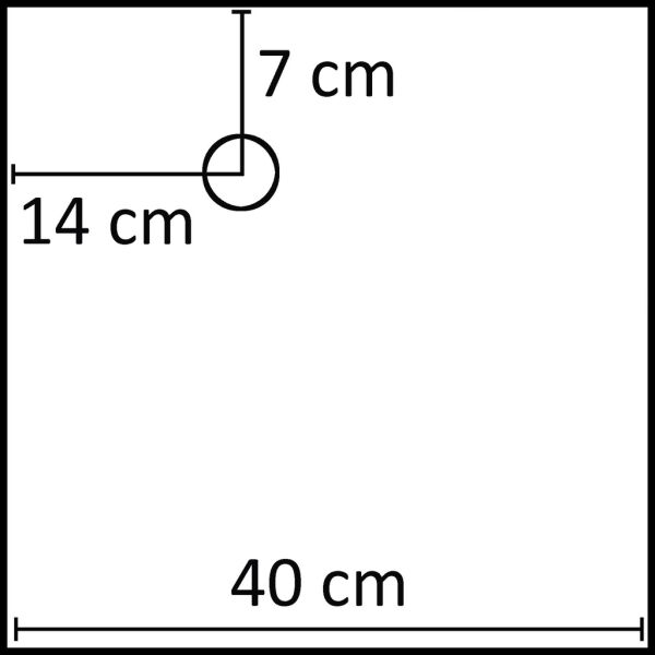 SINCERE Metall-Bodenplatte 40x40 cm aus Stahl, Weiß
