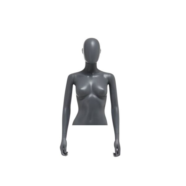 SMART Damen-Torso TFSA1 mit Armen und Tischständer, mit Kopf ERF-MG, Anthrazit-Dunkelgrau