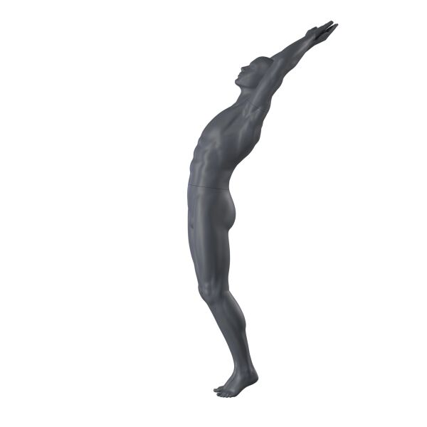 Top-Sports M325 Herren-Sportfigur, Taucher, Schwimmer, inkl. Standplatte und Wadendorn, Graphitgrau RAL7024