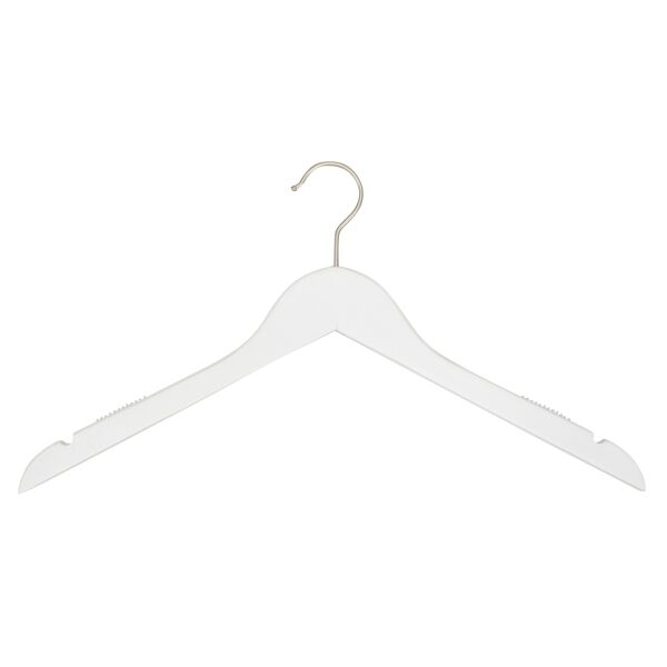 LOTUS Kleiderbügel weiss, L41cm, Haken vernickelt, HTAS41_WH_N