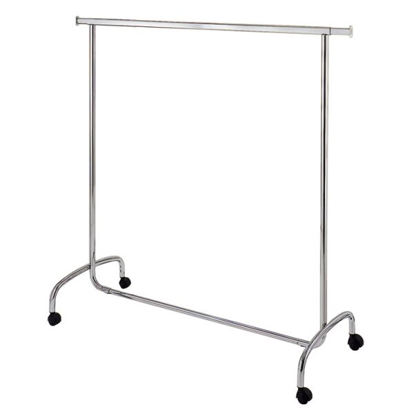 Kleiderständer 02000C auf Kunststoff-Rollen, H155cm, 143-205cm breit, Rohrdurchmesser 28mm