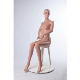 BASIC Damenfigur RAMONA hautfarbig mit Gesicht F12FIR sitzend inkl. Hocker