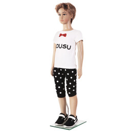 BASIC Kinderfigur, Schaufensterpuppe Kind C2REX inkl. Glasbodenplatte mit Wadendorn