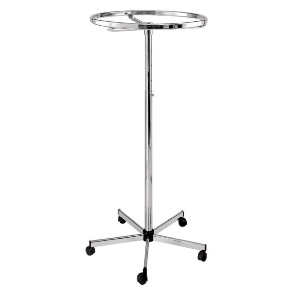 Verchromter Ringständer auf Rollen, 78 cm Rundständer 02521C