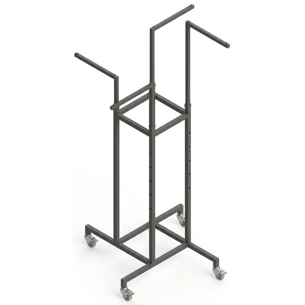 MF 4-Arm Kleiderständer MF26025 Display mit vier Rollen und Bremsen, Schwarz