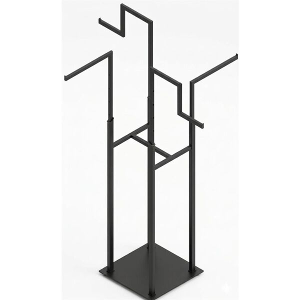 MF 4-Arm Kleiderständer MF22810 Display mit Bodenplatte, Schwarz