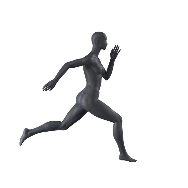 Top-Sports F025 Damen-Schaufensterfigur, Running, inkl. Standplatte mit Rückendorn, Graphitgrau RAL 7024