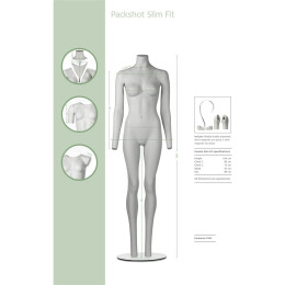 PACKSHOT female slim fit mannequin FS01 light grey