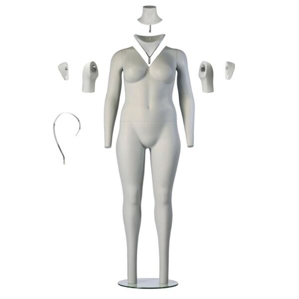 PACKSHOT female plus size mannequin FXl01 light grey