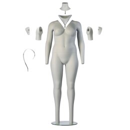 PACKSHOT female plus size mannequin FXl01 light grey