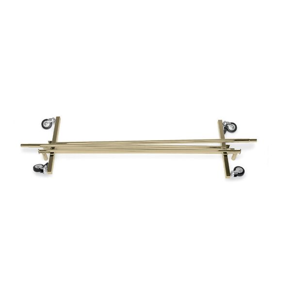 GOLD Kleiderständer, klappbar, verstellbar, mit Rollen Ø 8 cm und Bremsen, Gold-Optik