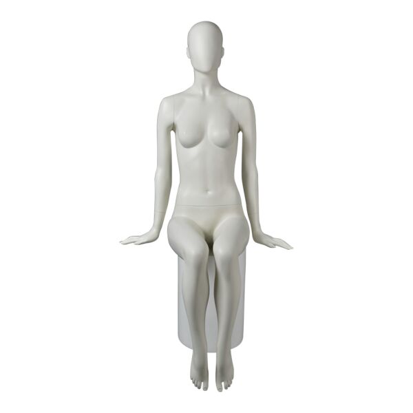 PHOENIX abstrakte Damenfigur Pos. 6, Ivory-Weiß, sitzend ohne Hocker