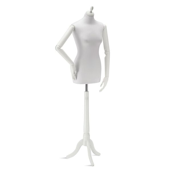 COUTURE Damenbüste mit Gelenkarmen und Standfuß