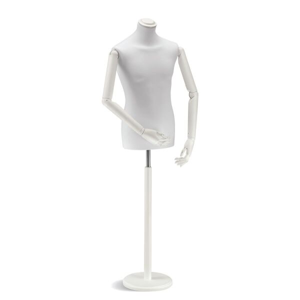 COUTURE Herrenbüste mit Gelenkarmen und Standfuß